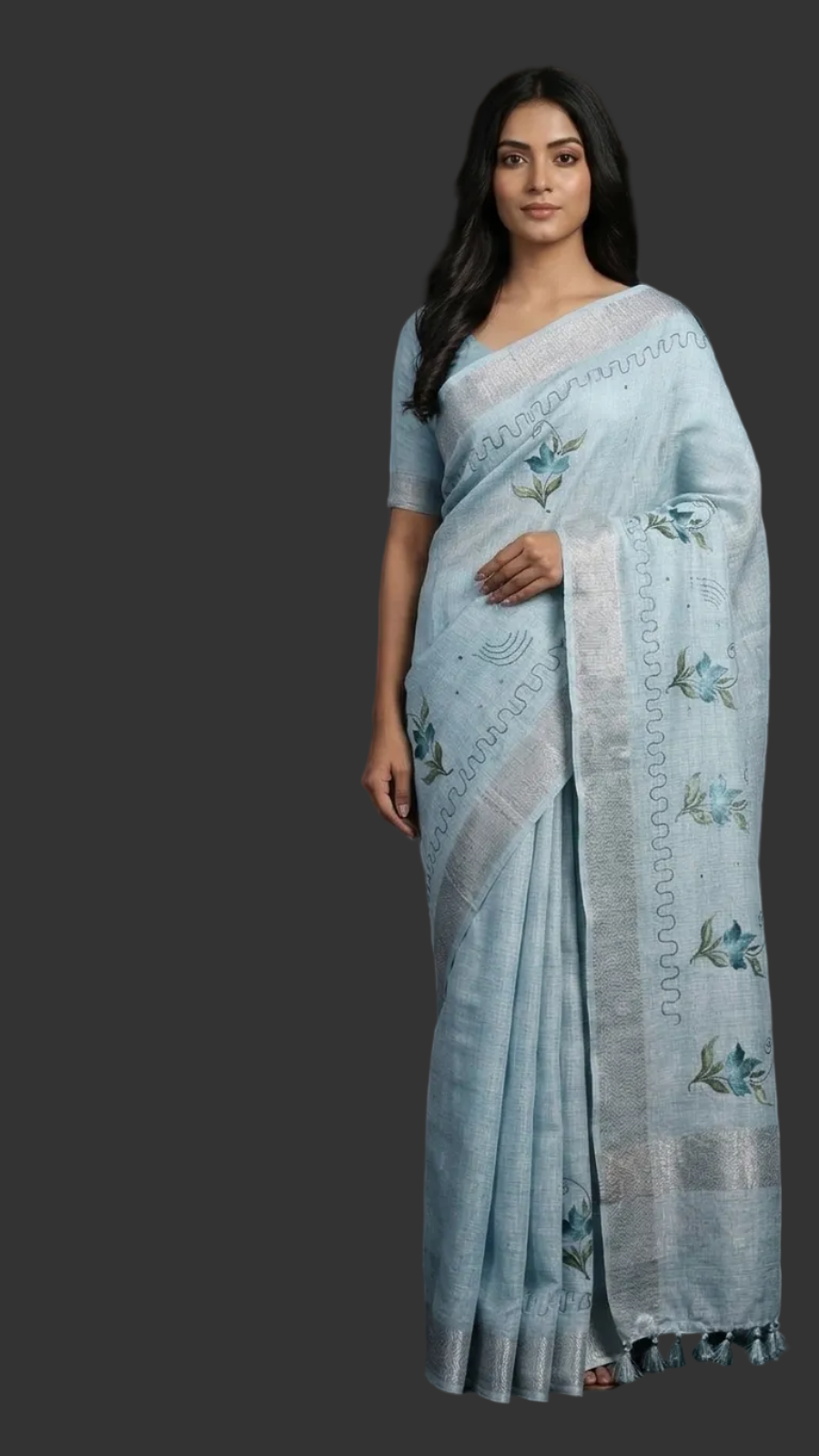 DHUREE COTTON LINEN SAREE.