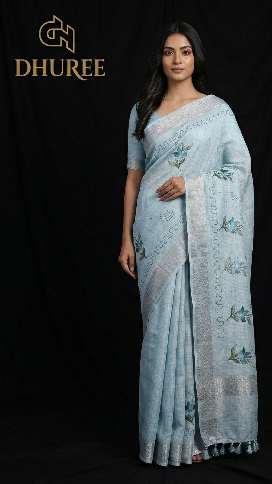 DHUREE COTTON LINEN SAREE.