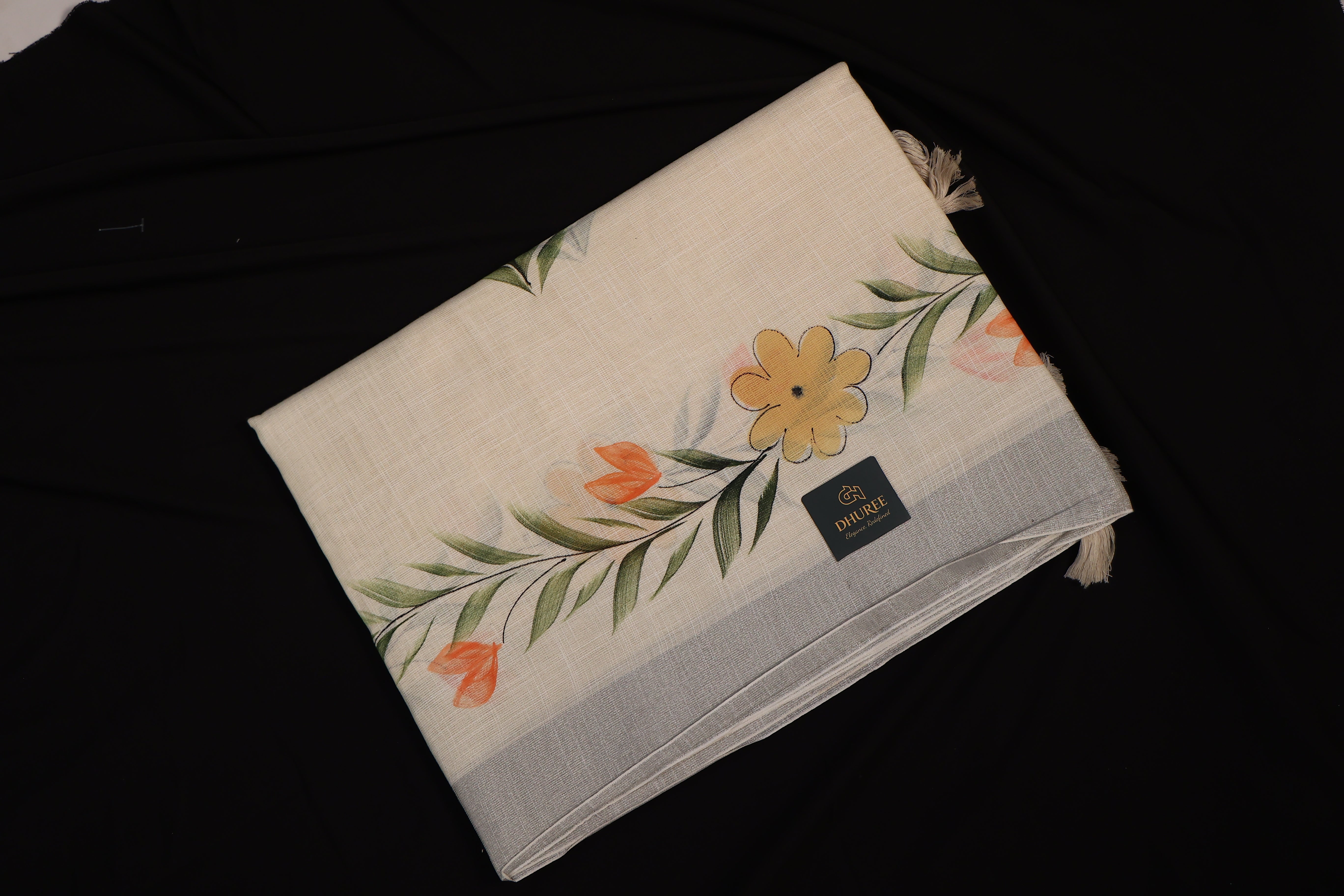 DHUREE COTTON LINEN SAREE.