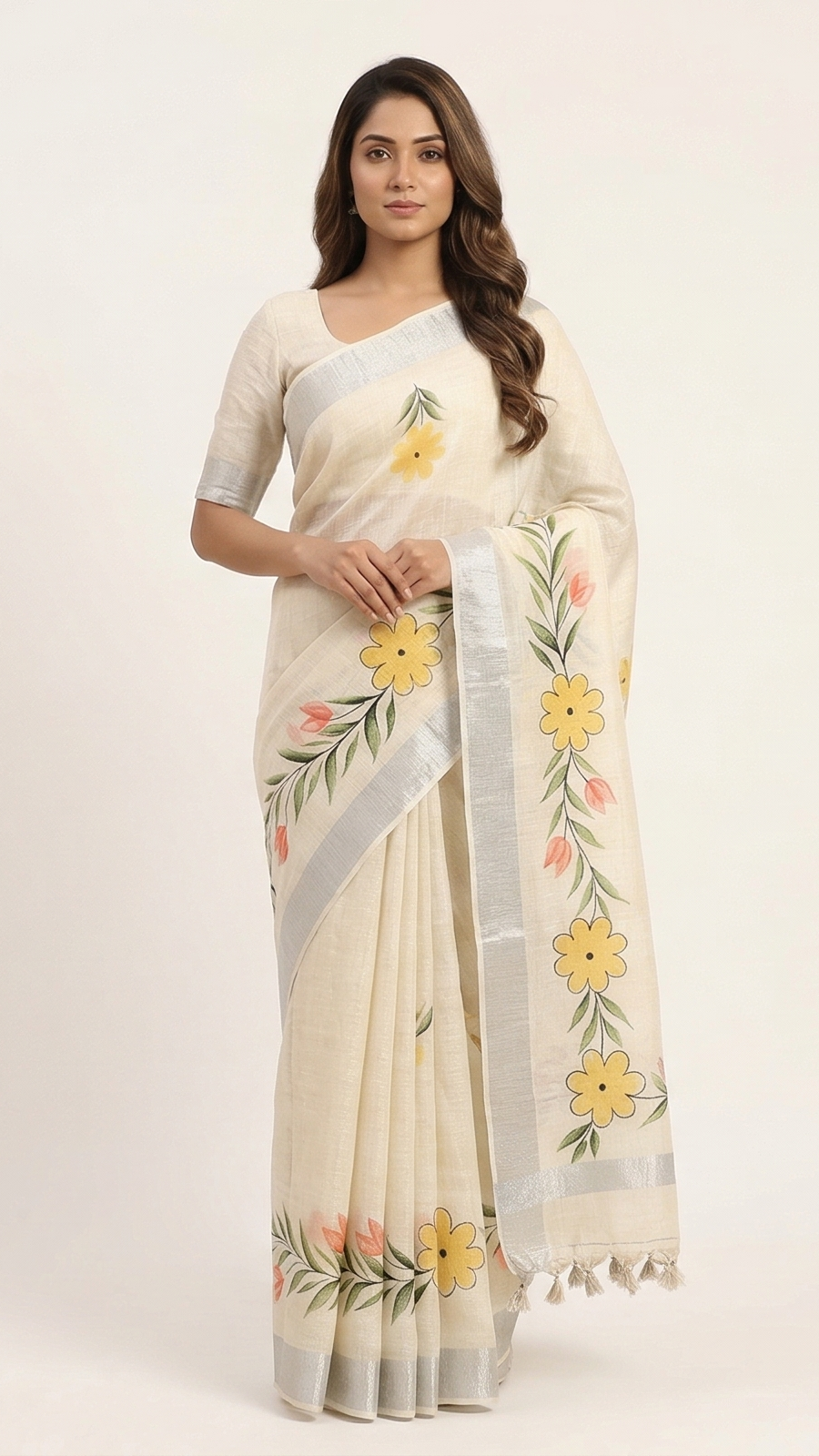 DHUREE COTTON LINEN SAREE.
