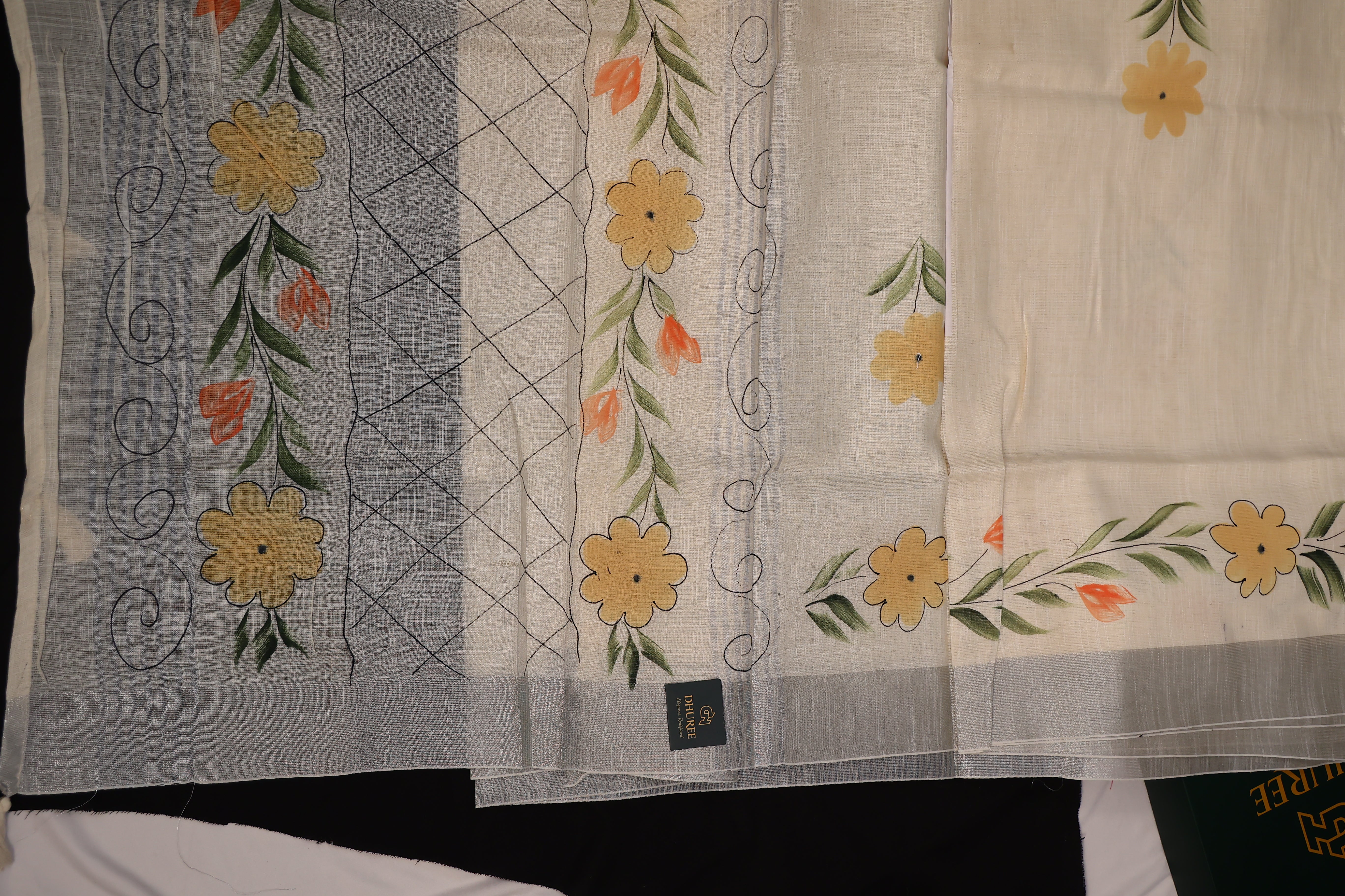 DHUREE COTTON LINEN SAREE.