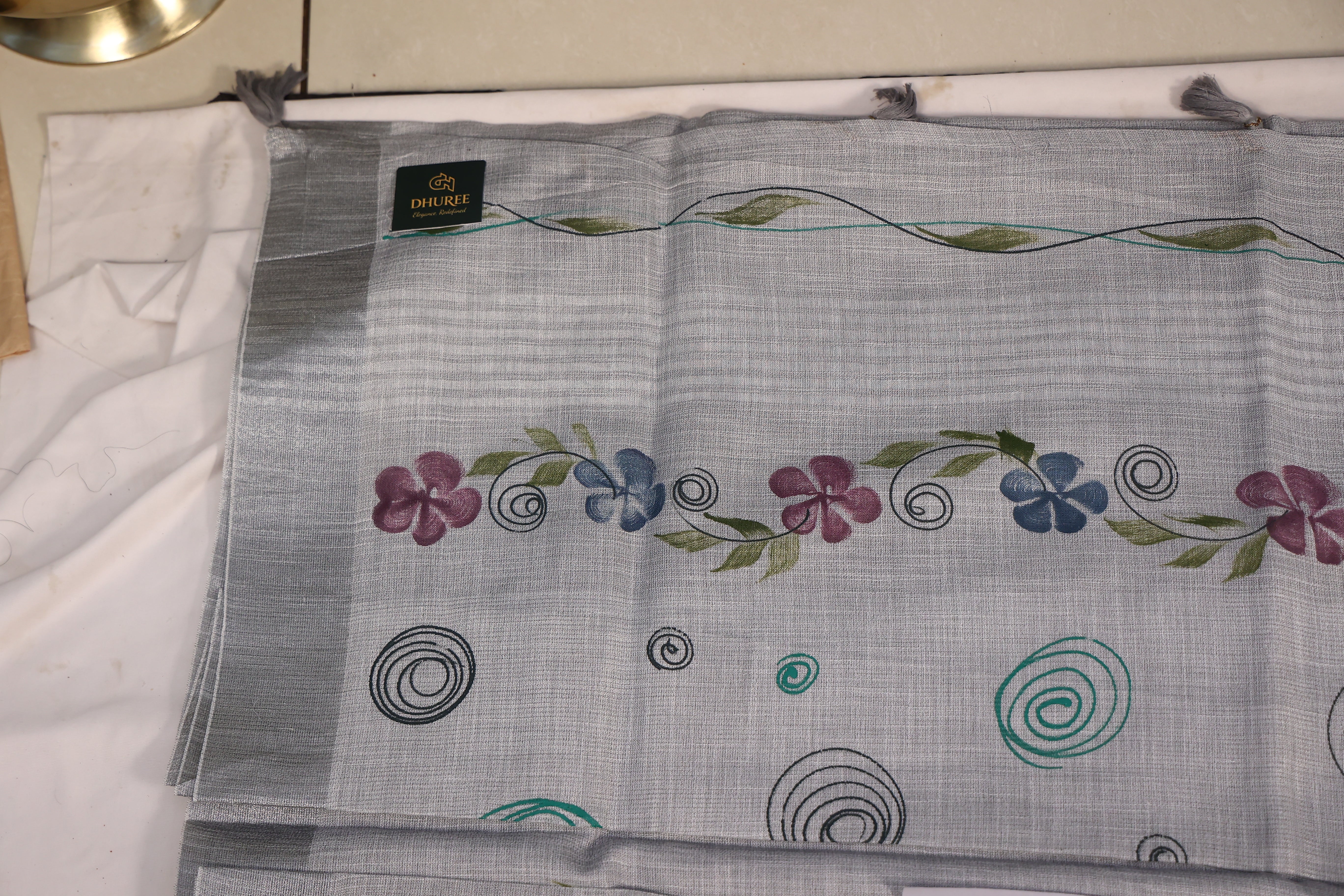 DHUREE COTTON LINEN SAREE.