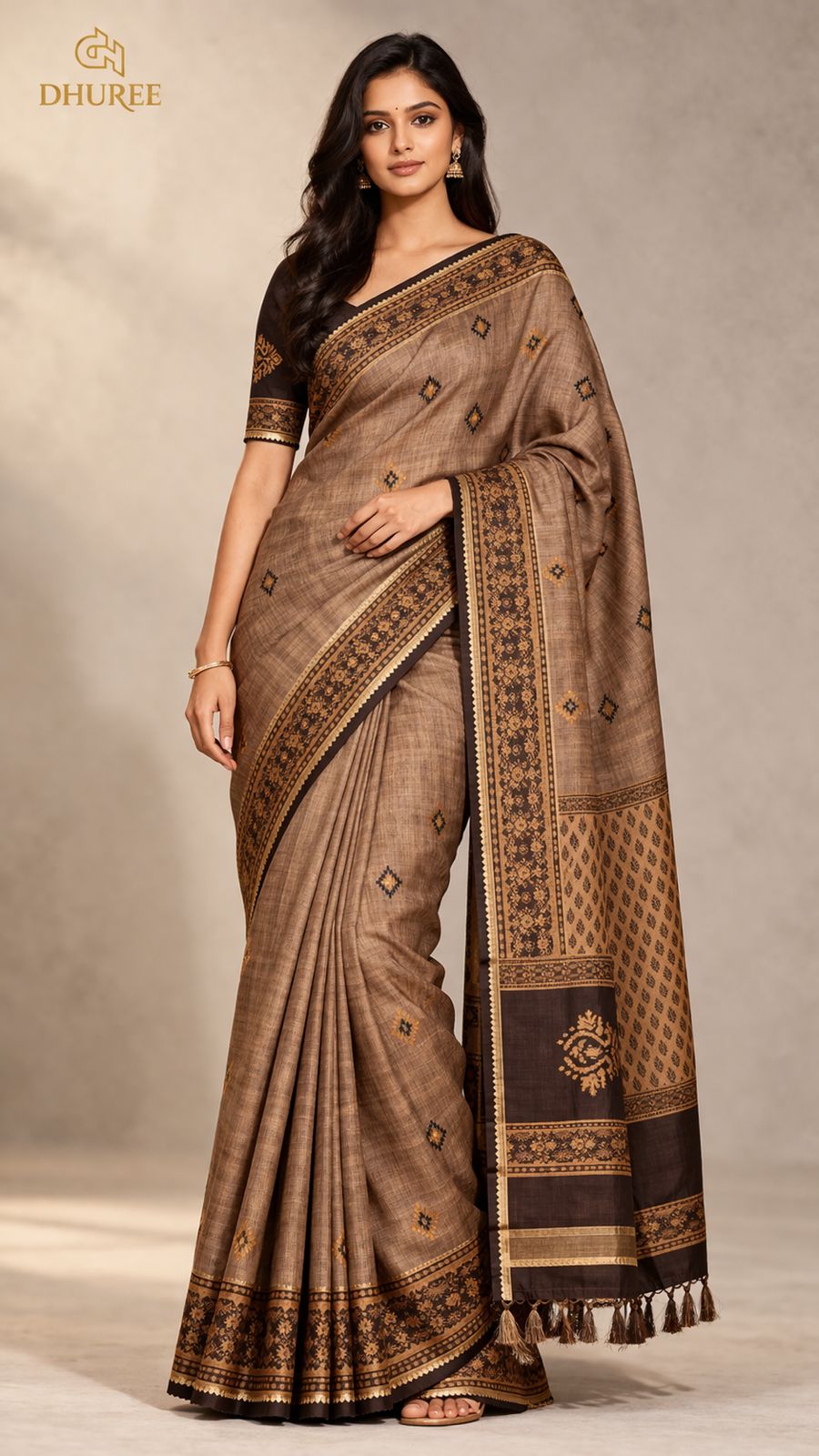 - DHUREE  COTTON DOLPHIN SAREE.