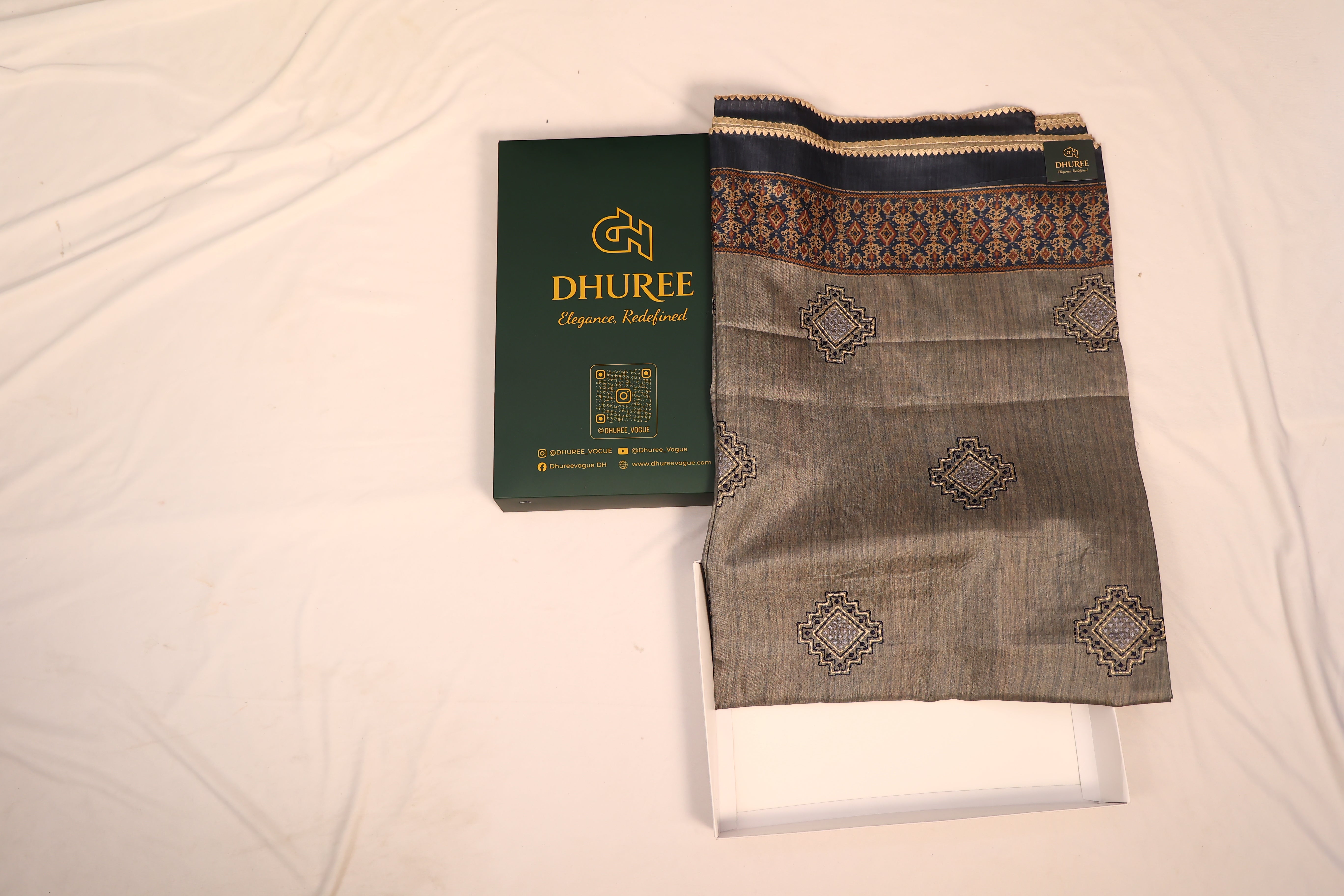 - DHUREE  COTTON DOLPHIN SAREE.