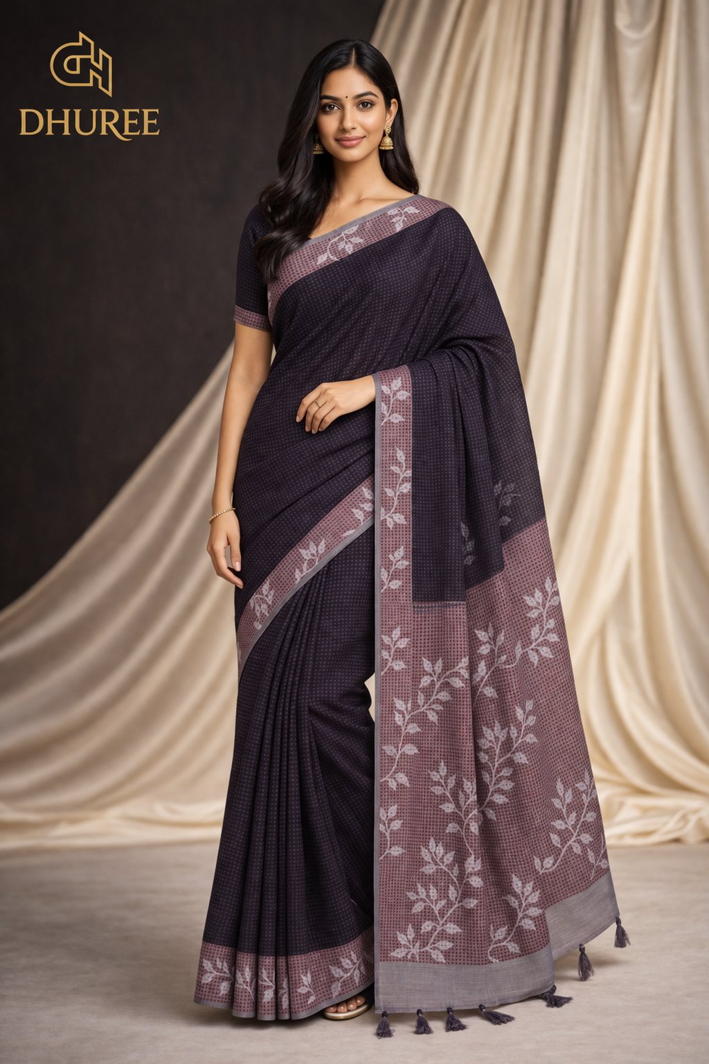 - DHUREE  LINEN  SAREE.
