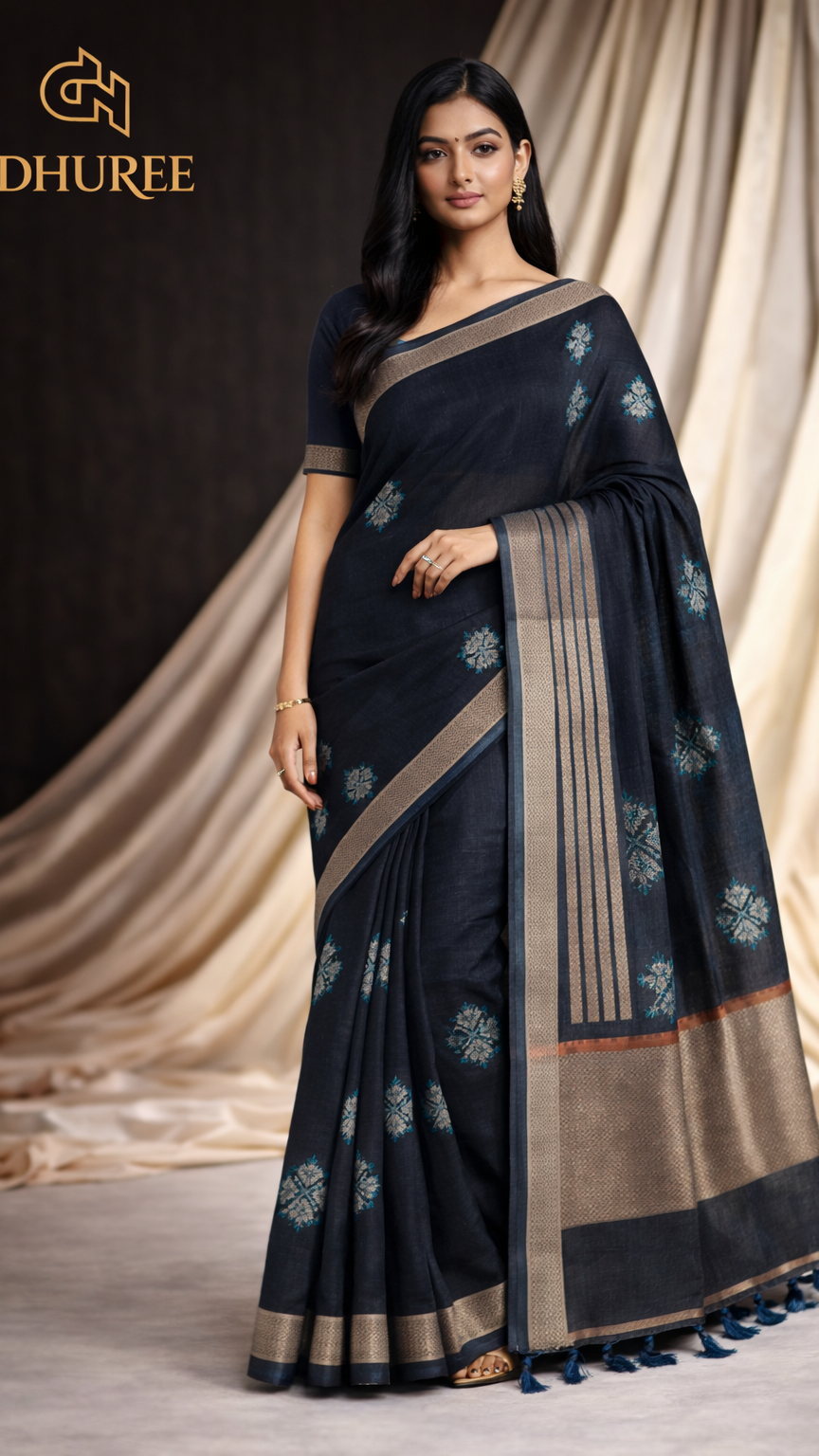 DHUREE LINEN SAREE.