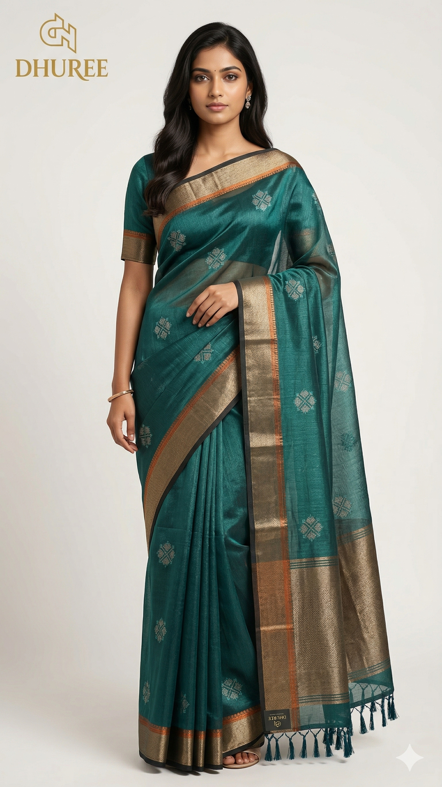 - DHUREE LINEN SAREE.