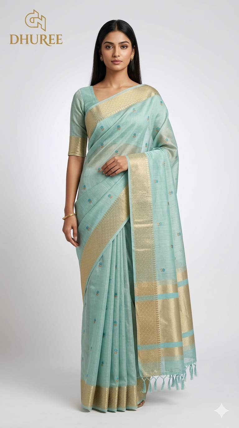 - DHUREE  LINEN  SAREE.