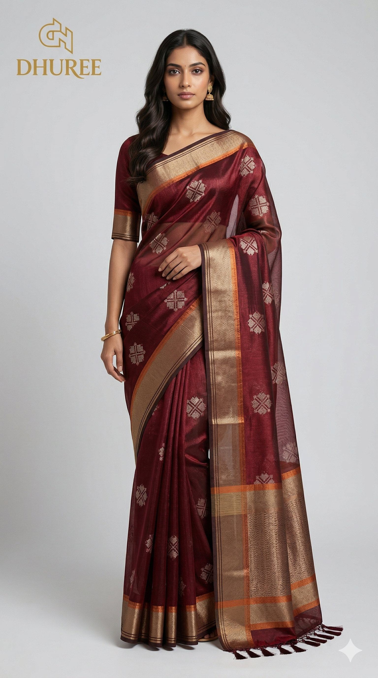 - DHUREE LINEN SAREE.