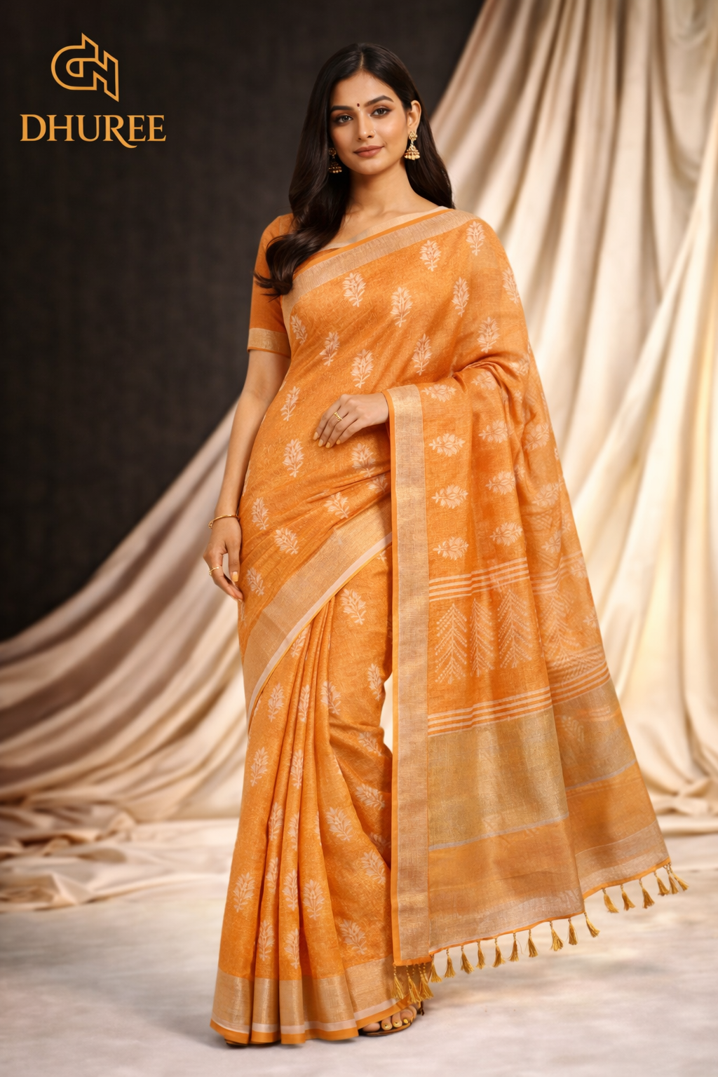 - DHUREE  LINEN  SAREE.