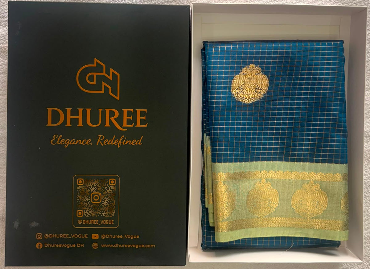 DHUREE PREMIUM QUALITY KANCHI SILK SAREES WITH BROKET BLOUSE