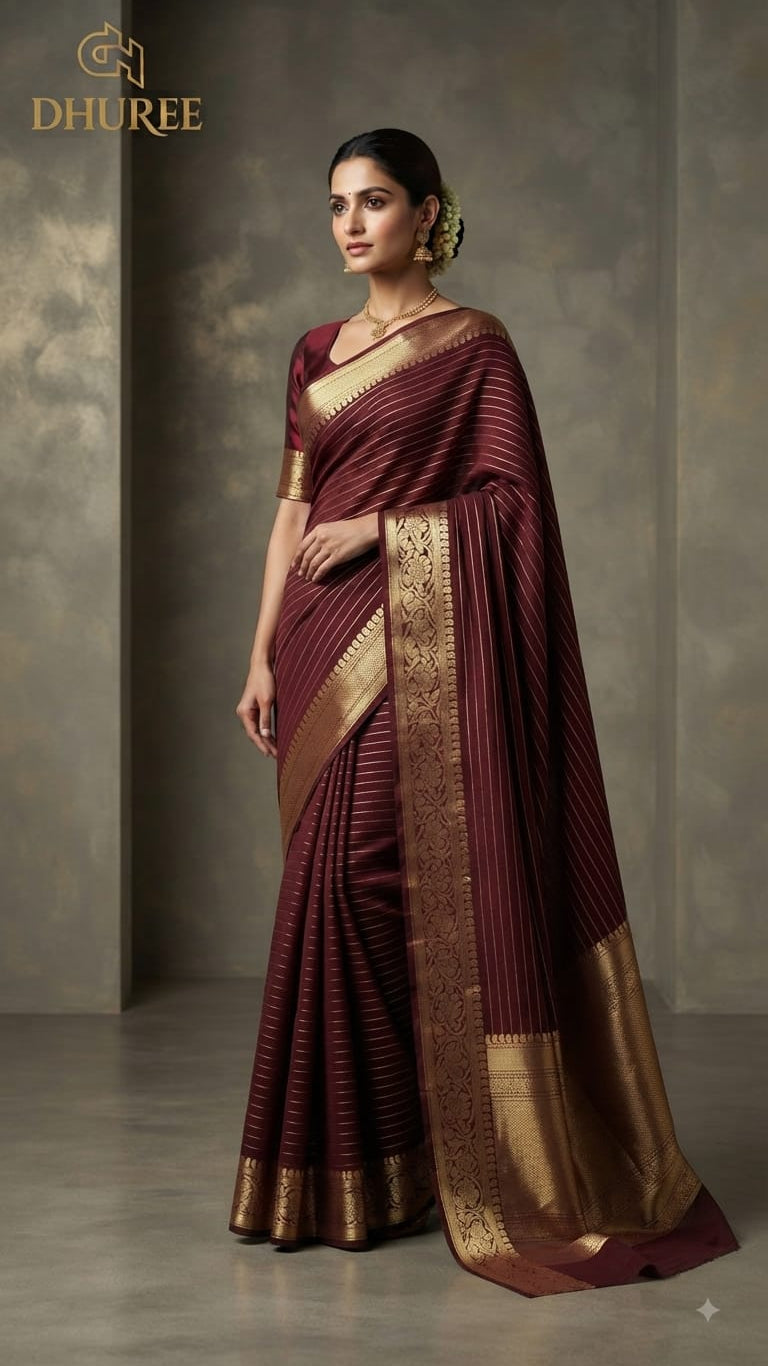 DHUREE TRENDY SEMI MYSORE CRAPE SILK SAREES