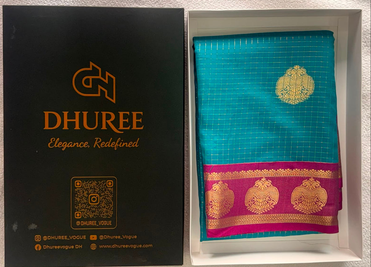 DHUREE PREMIUM QUALITY KANCHI SILK SAREES WITH BROKET BLOUSE