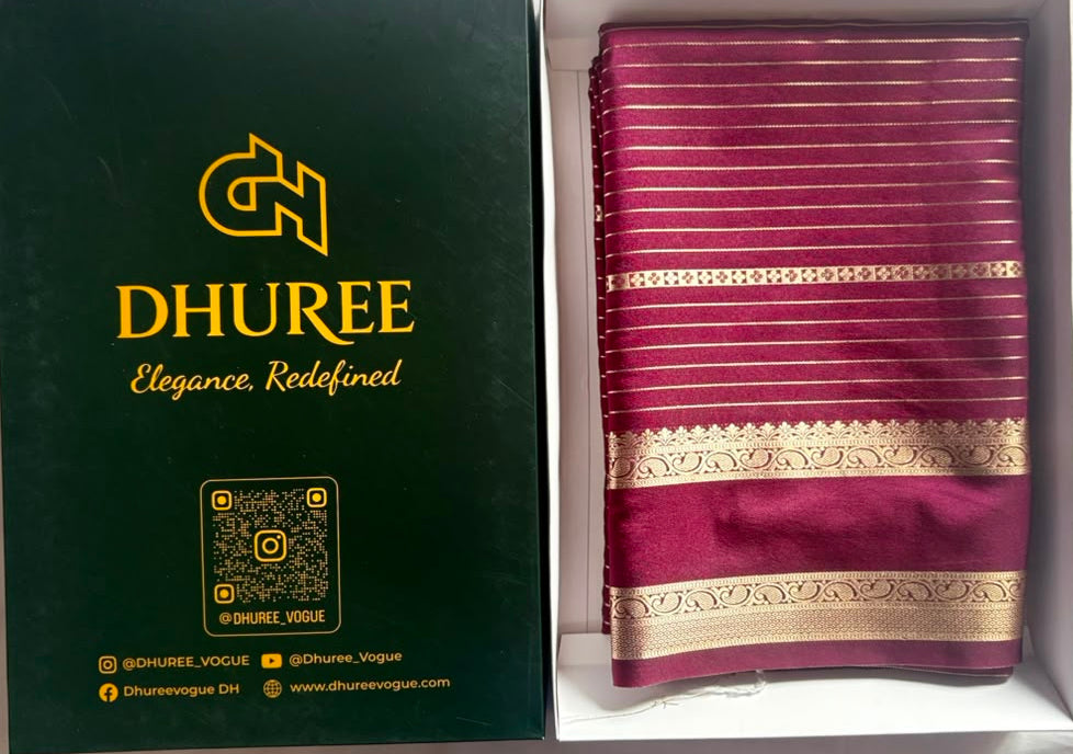 DHUREE TRENDY SEMI MYSORE CRAPE SILK SAREES