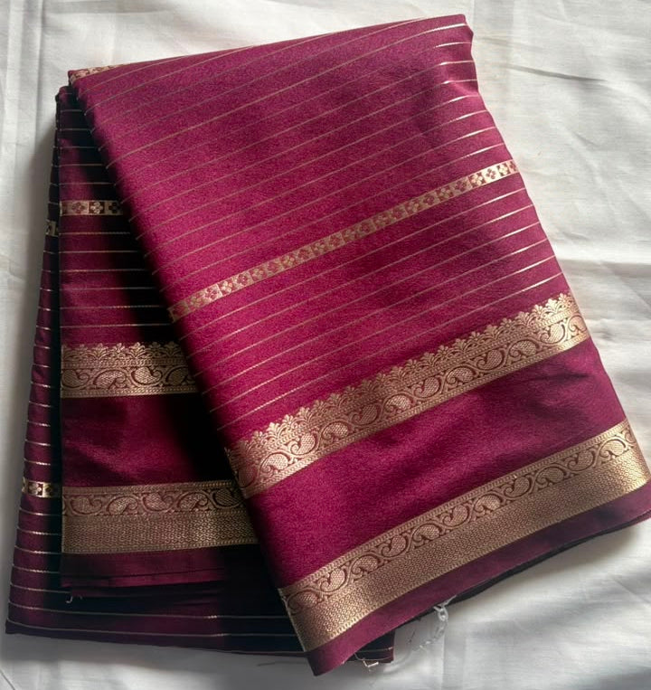 DHUREE TRENDY SEMI MYSORE CRAPE SILK SAREES