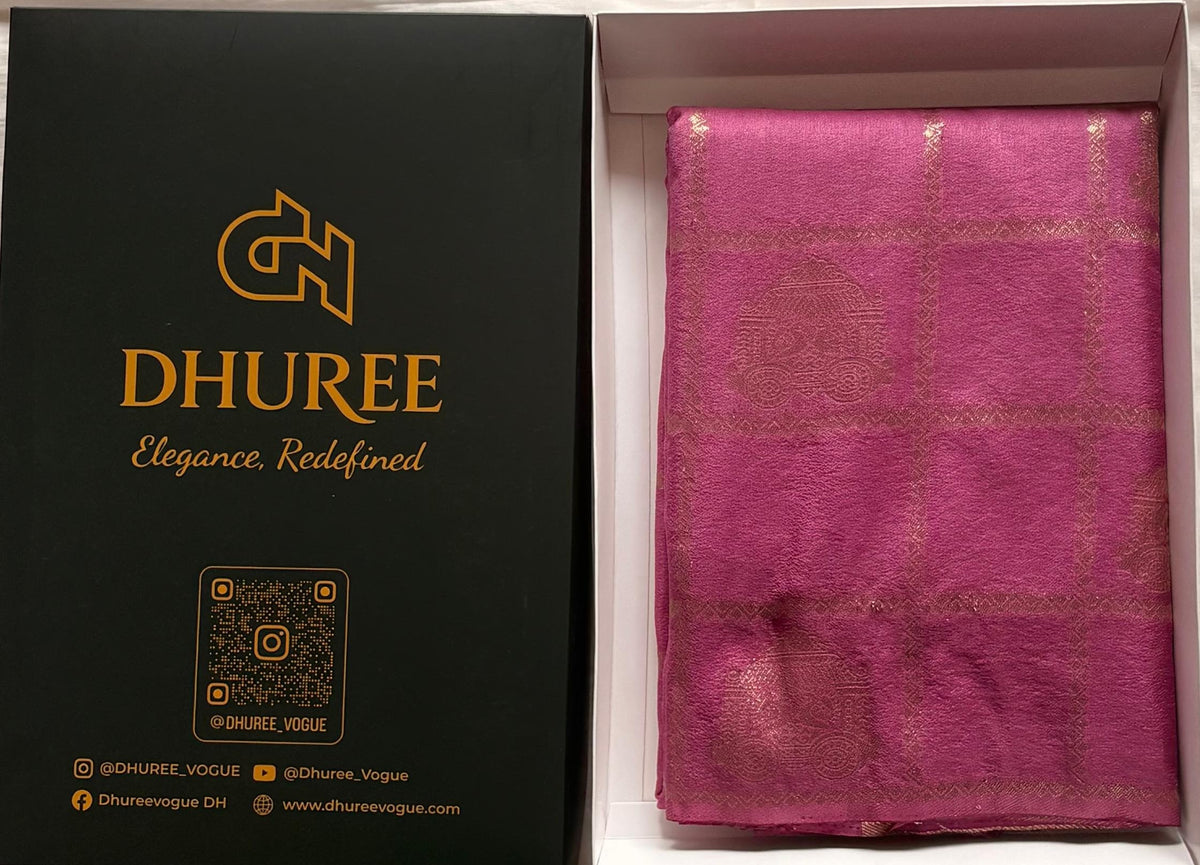 DHUREE  CHECK SOFT SILK  SAREES