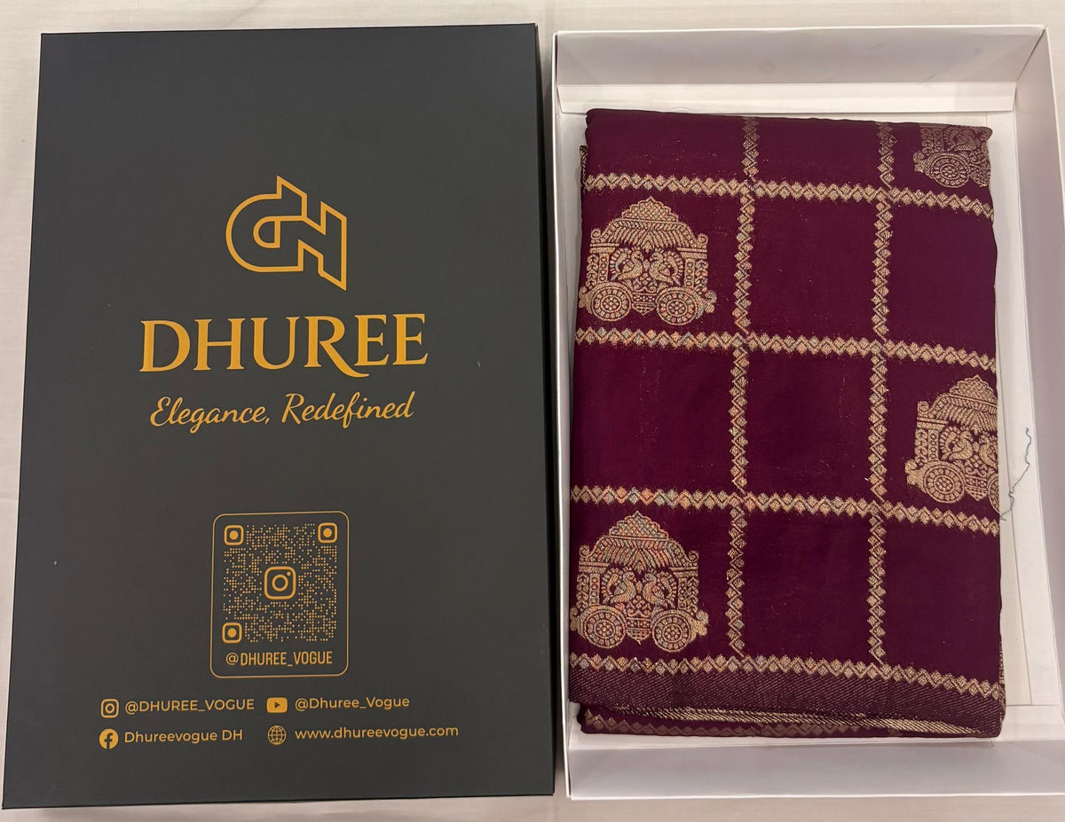 DHUREE  CHECK SOFT SILK  SAREES