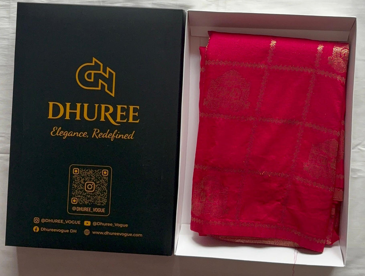 DHUREE  CHECK SOFT SILK  SAREES